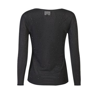 Liberté - Mesh Ls Sparkle T-Shirt - Black Diamond Dot